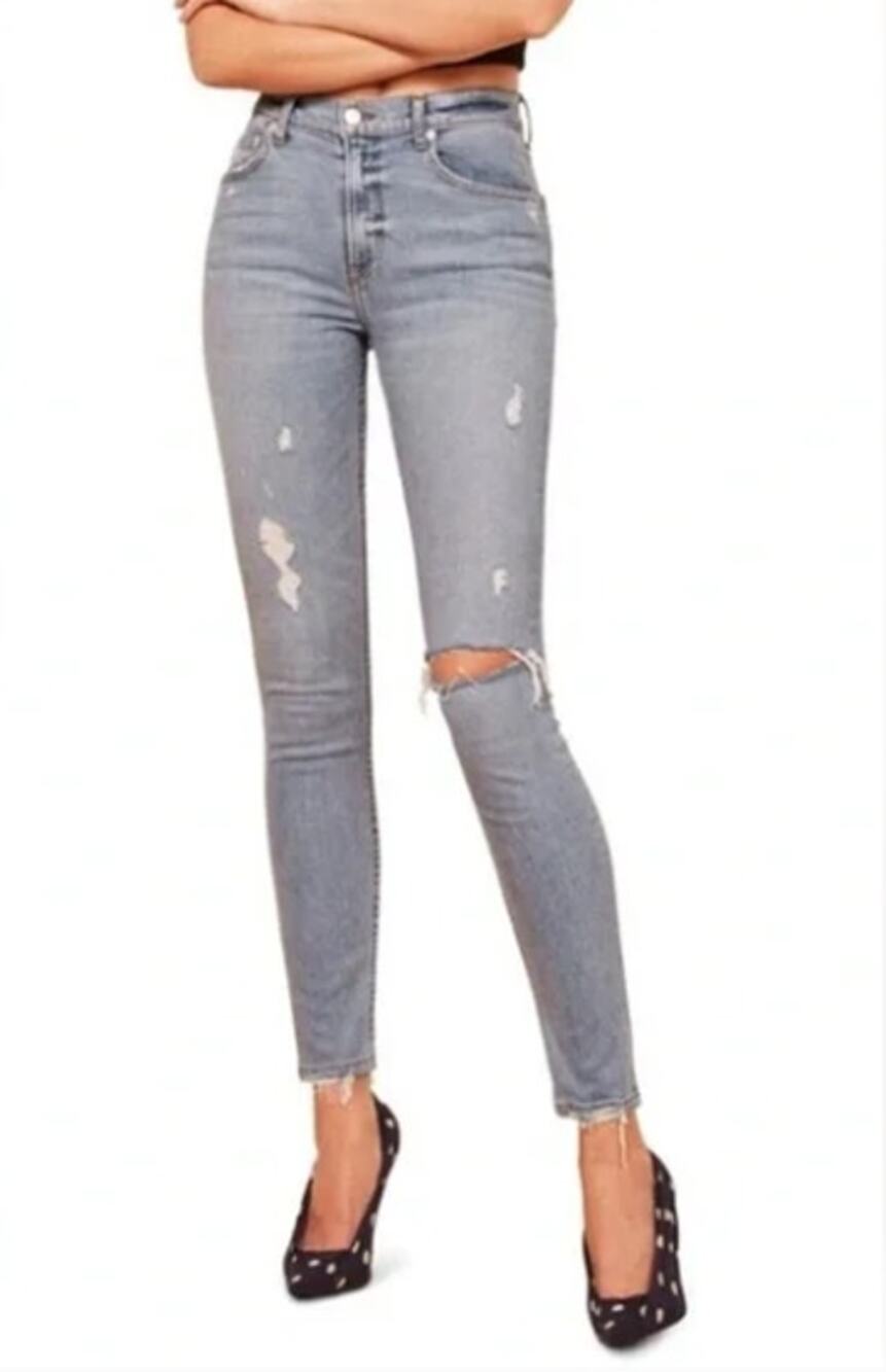 Reformation High & Skinny Jeans in Maui Wash Some distressing 26